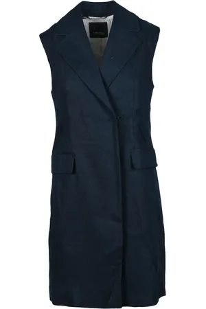Max Mara Dames, Jassen, Blauw, Maat: 3XS Linnen