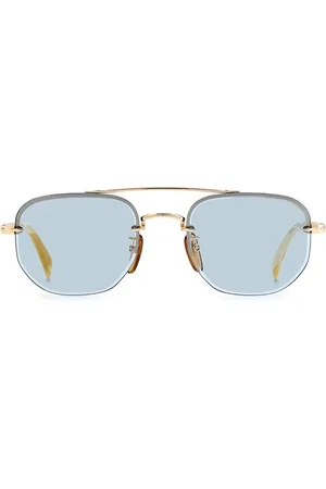 DB EYEWEAR BY DAVID BECKHAM Unisex, Accessoires, Geel, Maat: 53 MM Leer