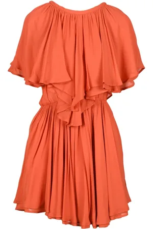 Dondup Dames, Jurken, Oranje, Maat: XS Chiffon