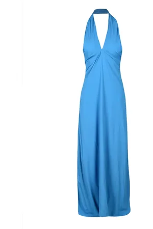 SEMICOUTURE Dames, Jurken, Blauw, Maat: S Chiffon