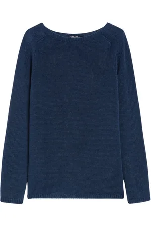 Max Mara Dames, Truien, Blauw, Maat: L Linnen
