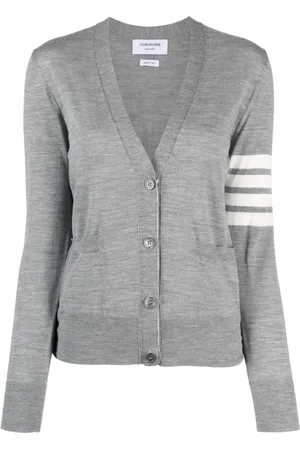 Thom Browne Dames, Truien, Grijs, Maat: 2XS Wol