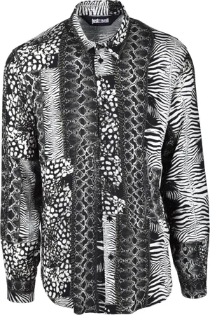 Roberto Cavalli Heren, Overhemden, Grijs, Maat: S Viscose