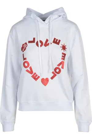 Moschino Dames, Sweatshirts & Hoodies, Wit, Maat: 2XS Katoen