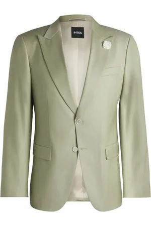 HUGO BOSS Heren, Pakken, Groen, Maat: L Wol