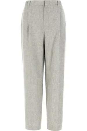 Brunello Cucinelli Dames, Broeken, Grijs, Maat: XL Wol