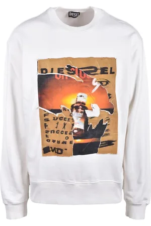 Diesel Heren, Sweatshirts & Hoodies, Wit, Maat: XL Katoen