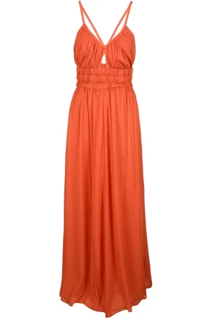 Dondup Dames, Jurken, Oranje, Maat: XS Chiffon