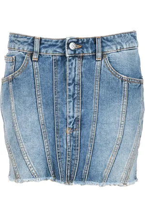 Dondup Dames, Rokken, Blauw, Maat: W27 Katoen