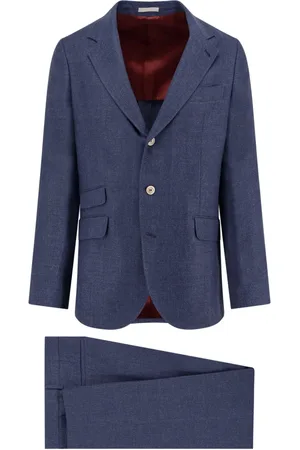 Brunello Cucinelli Heren, Pakken, Blauw, Maat: L Linnen