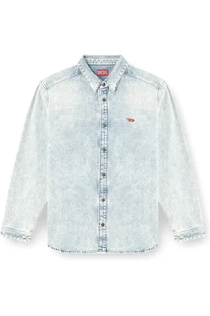 Diesel Heren, Overhemden, Blauw, Maat: L Katoen