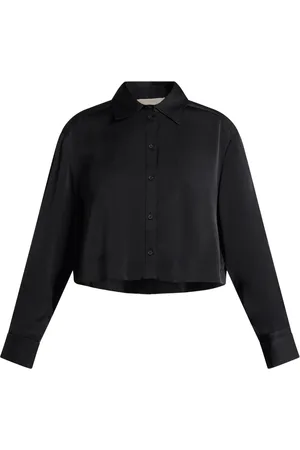 Michael Kors Dames, Blouses & Shirts, Zwart, Maat: L Satijn