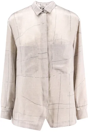 Giorgio Armani Dames, Blouses & Shirts, Grijs, Maat: S Zijde