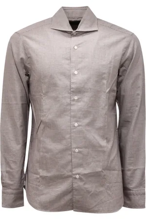 BARBA Heren, Overhemden, Bruin, Maat: M