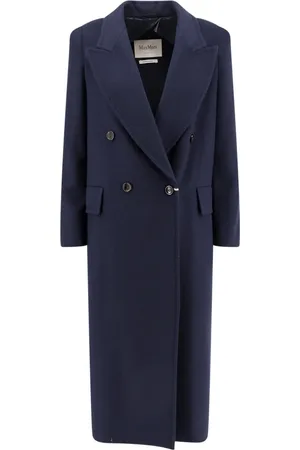 Max Mara Dames, Mantels, Blauw, Maat: S Wol