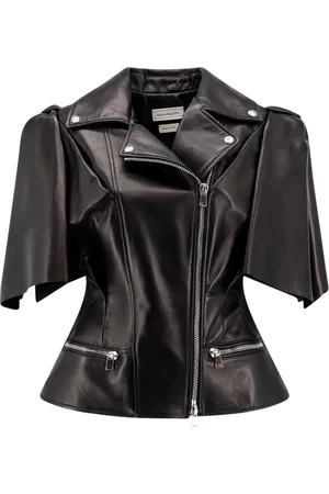 Alexander McQueen Dames, Jassen, Zwart, Maat: S Leer