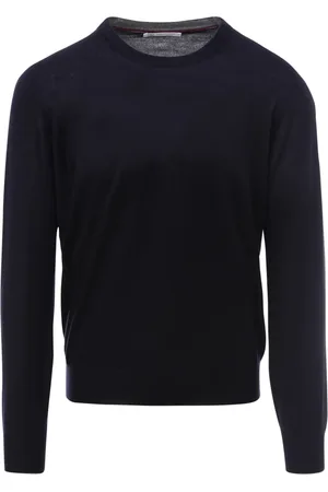 Brunello Cucinelli Heren, Truien, Blauw, Maat: 3XL Zijde