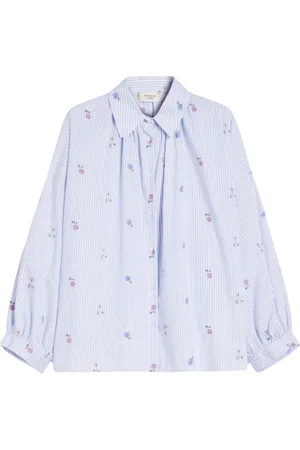 Max Mara Dames, Blouses & Shirts, Blauw, Maat: S Katoen