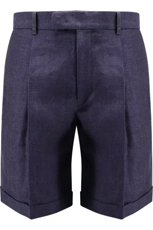 Berluti Heren, Korte broeken, Blauw, Maat: M Linnen