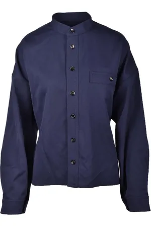 Bottega Veneta Dames, Overhemden, Blauw, Maat: 3XS Wol