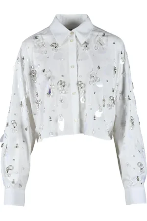 Msgm Dames, Blouses & Shirts, Wit, Maat: XS Katoen