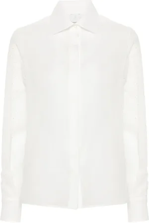ELEVENTY Dames, Blouses & Shirts, Wit, Maat: S Katoen