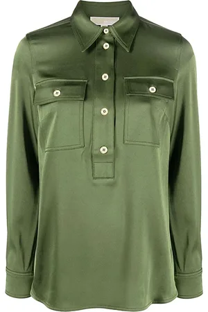 Michael Kors Dames, Blouses & Shirts, Groen, Maat: S Poliester