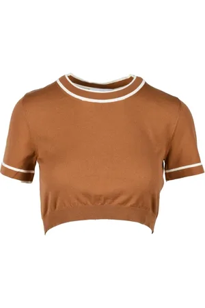 Max Mara Dames, Truien, Bruin, Maat: L Katoen