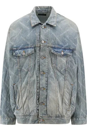 Balenciaga Heren, Jassen, Blauw, Maat: S Katoen