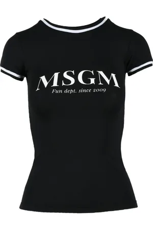 Msgm Dames, Tops, Zwart, Maat: S Katoen