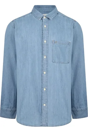 Calvin Klein Heren, Overhemden, Blauw, Maat: S Denim