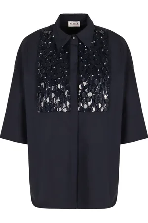 P.A.R.O.S.H. Dames, Blouses & Shirts, Blauw, Maat: S Katoen