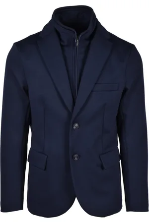 Emporio Armani Heren, Jassen, Blauw, Maat: S Wol