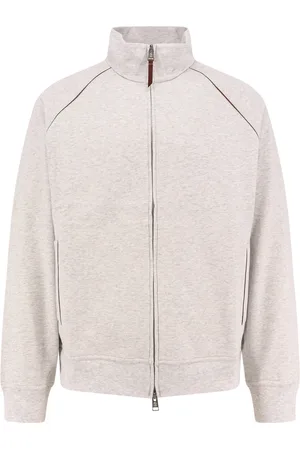 Brunello Cucinelli Heren, Sweatshirts & Hoodies, Grijs, Maat: M Katoen