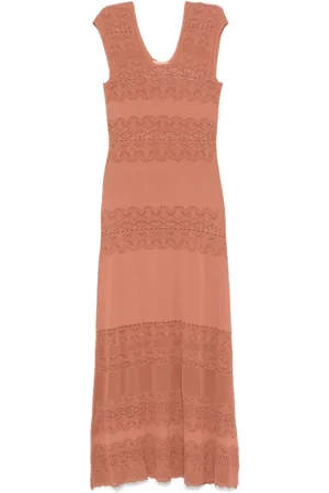 Twin-Set Dames, Jurken, Bruin, Maat: M Viscose