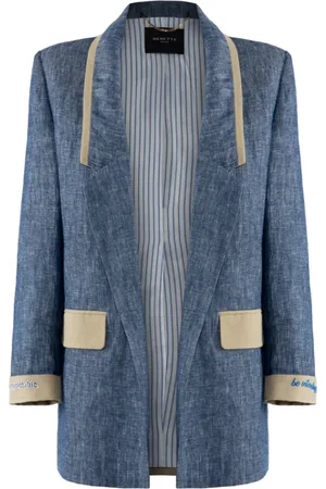 Nenette Dames, Jassen, Blauw, Maat: S Denim
