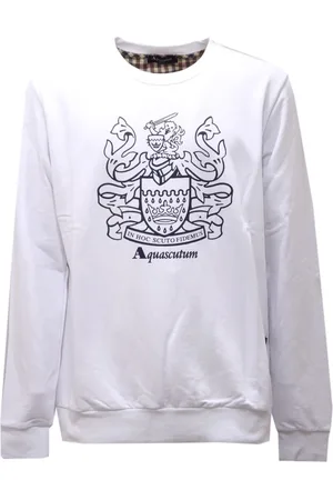 Aquascutum Heren, Sweatshirts & Hoodies, Wit, Maat: 2XL Katoen