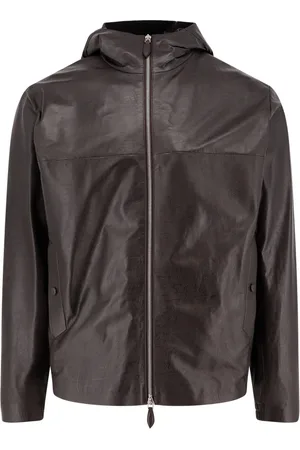 Berluti Heren, Jassen, Bruin, Maat: L Leer
