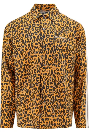 Palm Angels Heren, Overhemden, Oranje, Maat: M Katoen
