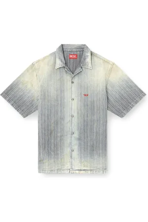 Diesel Heren, Overhemden, Blauw, Maat: XL Katoen