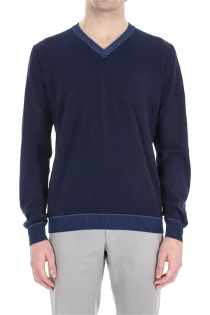 Roberto Collina Heren, Truien, Blauw, Maat: M Katoen