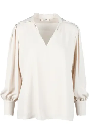Think! Dames, Blouses & Shirts, Wit, Maat: XL Poliester