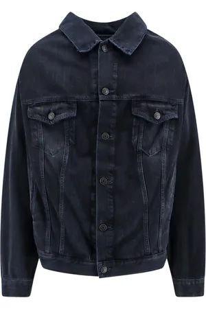 Balenciaga Heren, Jassen, Zwart, Maat: M Katoen