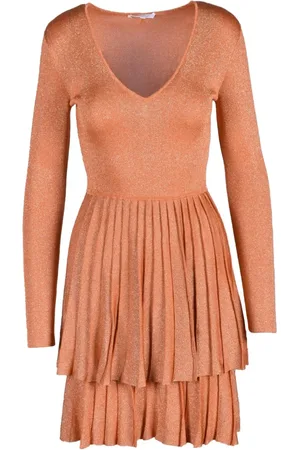 Patrizia Pepe Dames, Jurken, Oranje, Maat: S Viscose
