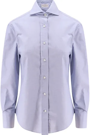 Brunello Cucinelli Dames, Blouses & Shirts, Blauw, Maat: S Katoen