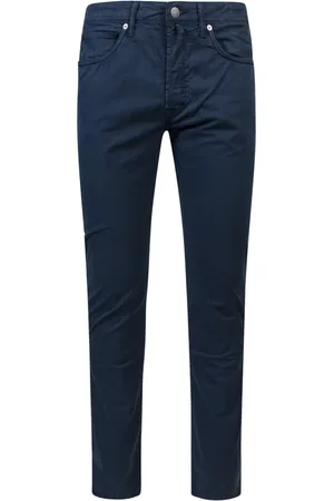 Incotex Heren, Broeken, Blauw, Maat: W42 Katoen