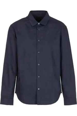 Armani Exchange Heren, Overhemden, Blauw, Maat: S Katoen