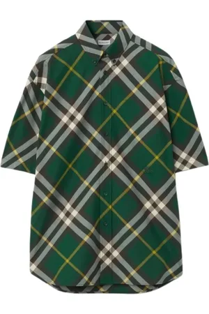 Burberry Heren, Overhemden, Groen, Maat: M Katoen