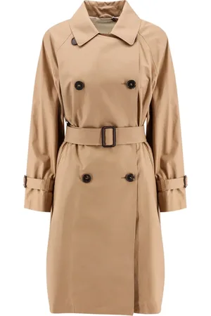 Max Mara Dames, Mantels, Bruin, Maat: L Katoen