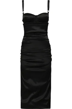 Dolce & Gabbana Dames, Jurken, Zwart, Maat: S Satijn